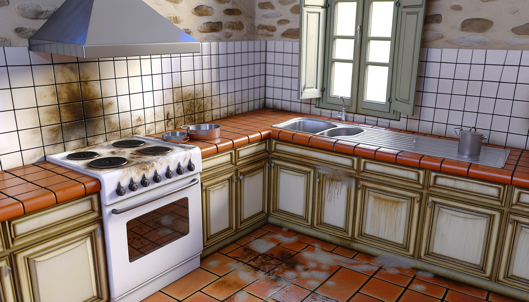 Cuisine avant nettoyage professionnel